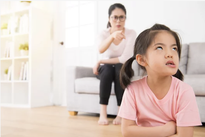 frustrated parent and child